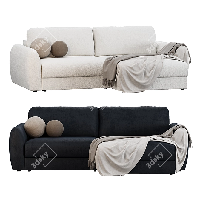 Biani Corner Sofa Set, Versatile Materials 3D model image 3