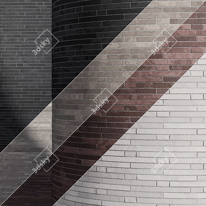 Modern Red Brick Cladding Kit 3D model image 2