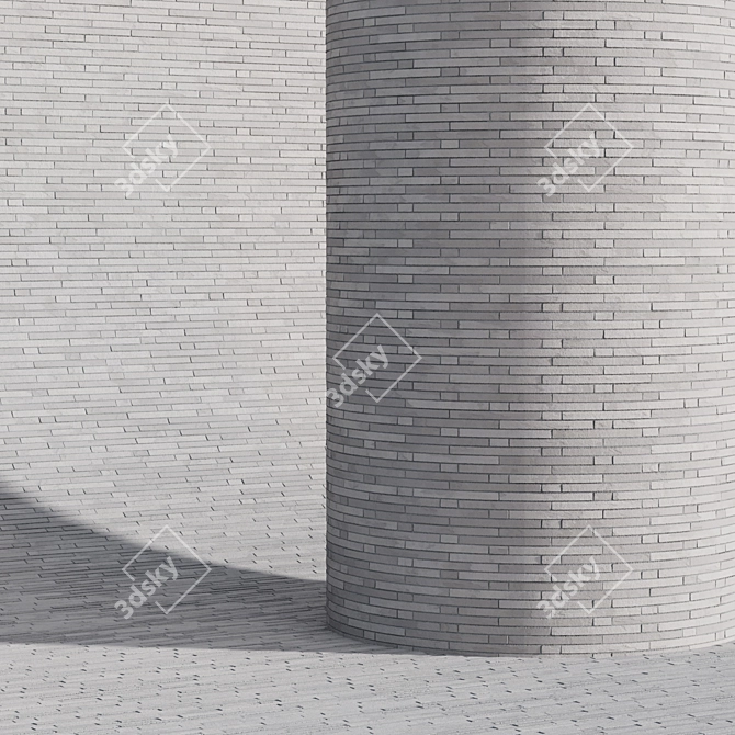 Modern Red Brick Cladding Kit 3D model image 3