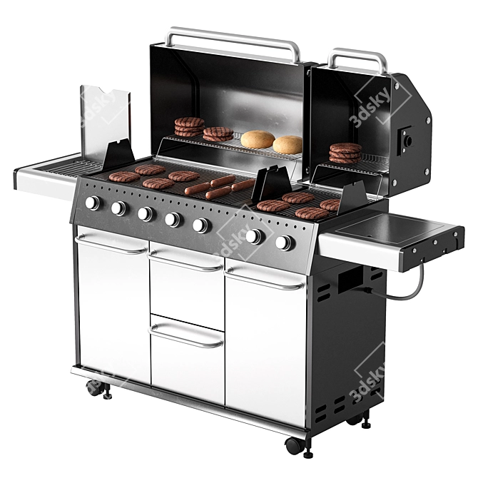 59 BBQ Grill Model Kit 3D model image 1