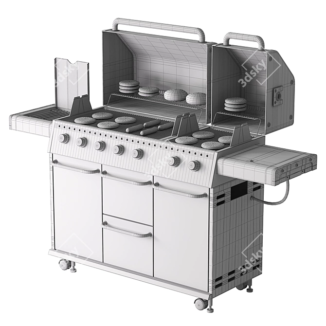 59 BBQ Grill Model Kit 3D model image 6