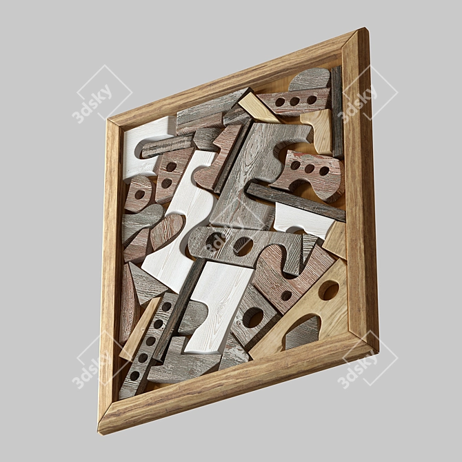 Vray 6 Wood Panel Texture 3D model image 2