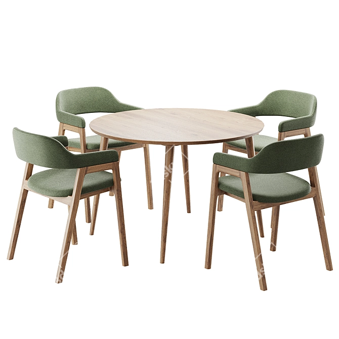 Modern Dining Chair and Table 3D model image 2