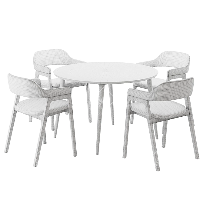 Modern Dining Chair and Table 3D model image 6