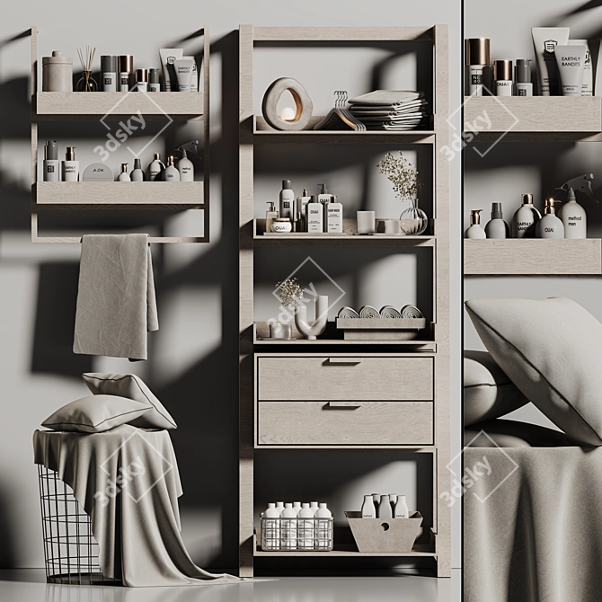 Modern Bathroom Accessory Set 02 3D model image 1
