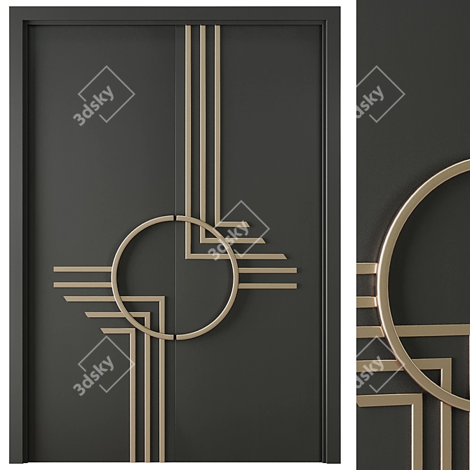 Modern Entrance Door Set63 - 3D	Model 3D model image 2