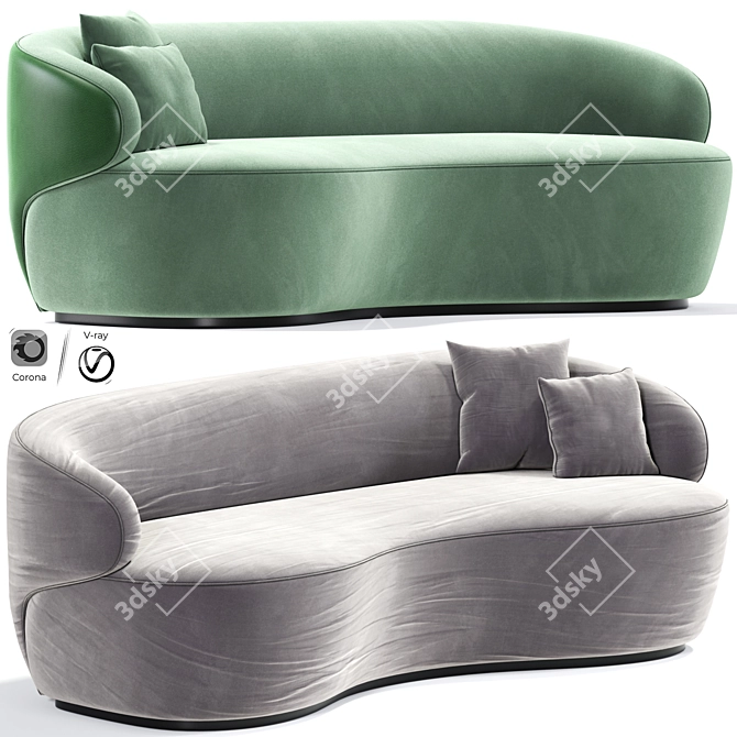 Cozy Cloud Boucle Sofa Set 3D model image 1