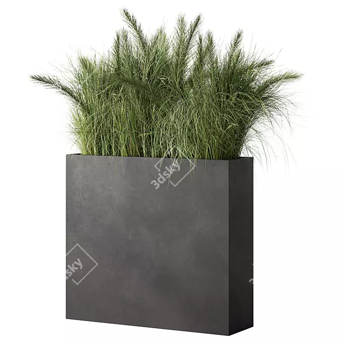 Premium Green Grass Plant Set 3D model image 1