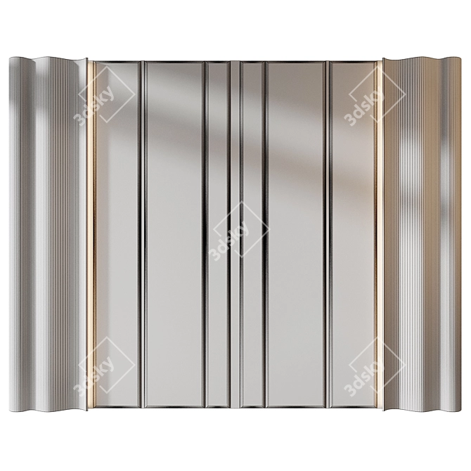 Wooden Panel Set 371 3D model image 1