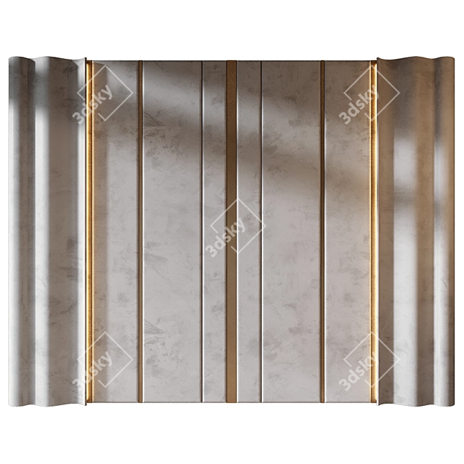 Wooden Panel Set 371 3D model image 2