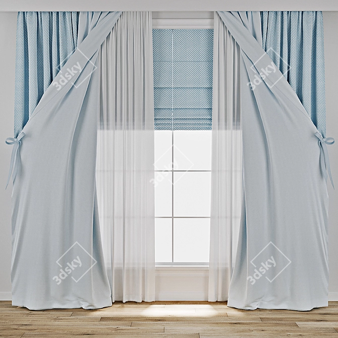  3D Curtain Model Archive 3D model image 1