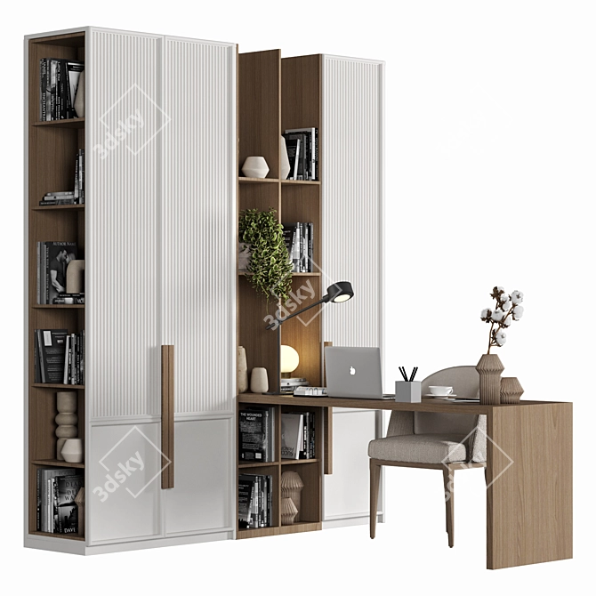 Modern Home Office Furniture Set 3D model image 5