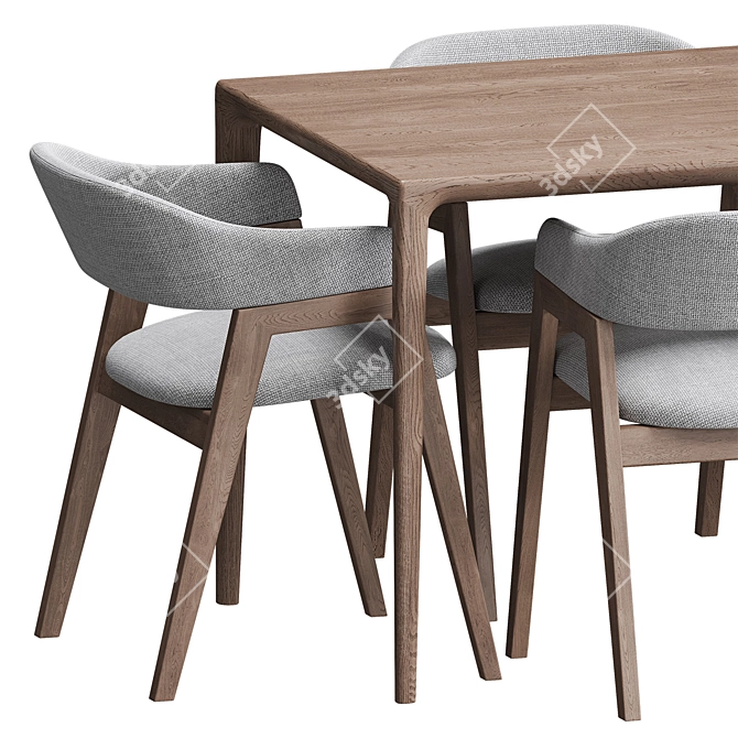 Lisbon Chelsea Dining Set Oak 3D model image 5