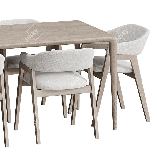 Lisbon Chelsea Dining Set Oak 3D model image 6