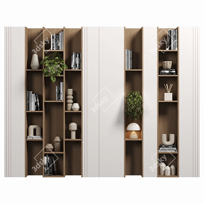 Modular Shelving Unit with Cabinet 3D model image 6