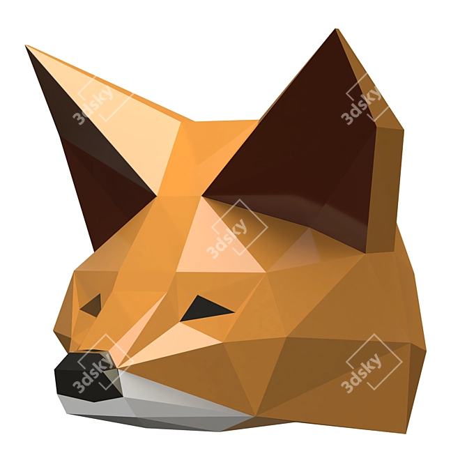 Fox Head Sculpture 3D model image 1