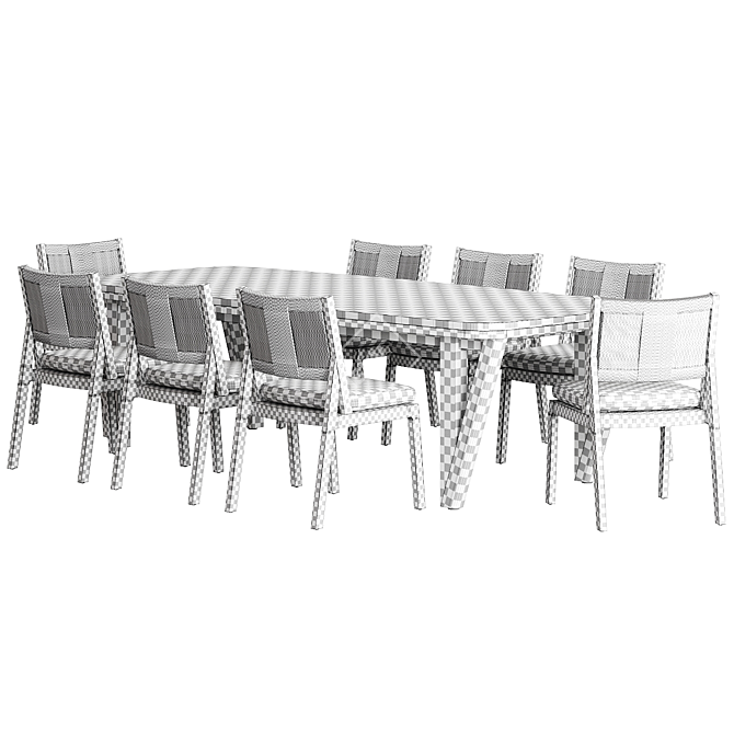 Roc Outdoor Dining Set 3D model image 11