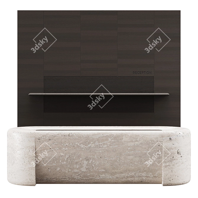 Marble Reception Desk Set 3D model image 2