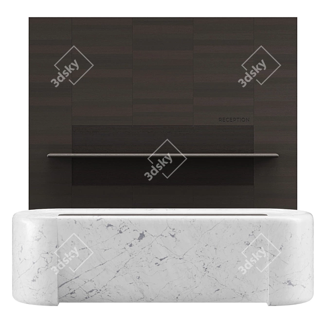 Marble Reception Desk Set 3D model image 3