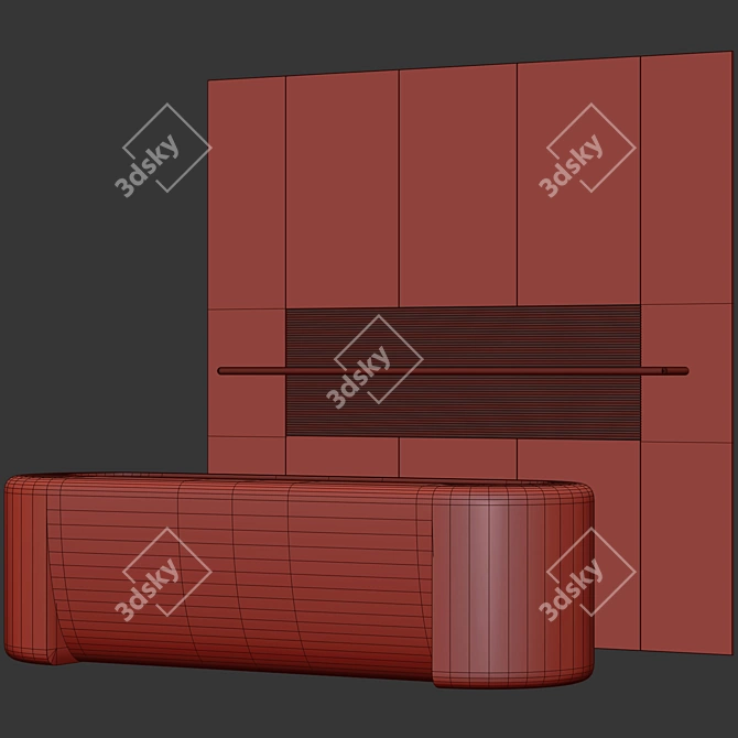 Marble Reception Desk Set 3D model image 7