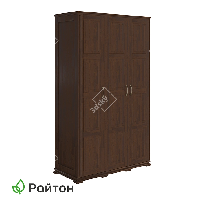 Milena 3-Door Wardrobe Set 3D model image 1