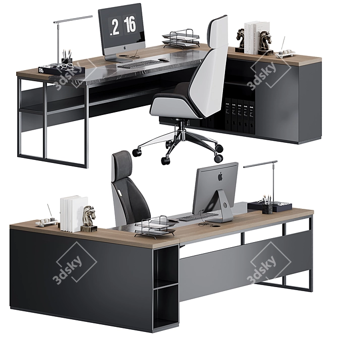 Modern Office Furniture Set 3D model image 1