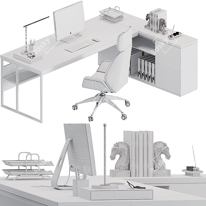 Modern Office Furniture Set 3D model image 6