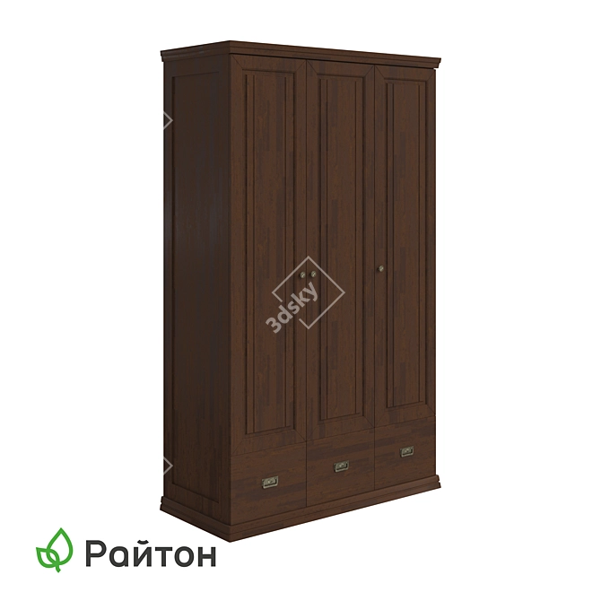 Olivia 3-Door Wardrobe Set 3D model image 1