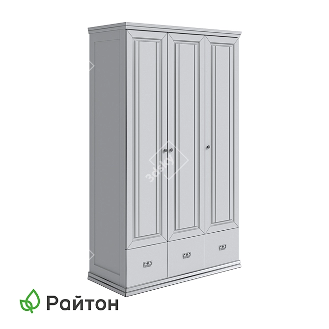 Olivia 3-Door Wardrobe Set 3D model image 2