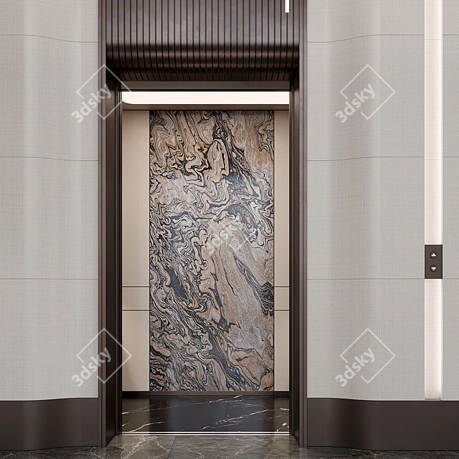 Modern Elevator Lobby Design Bundle 3D model image 3