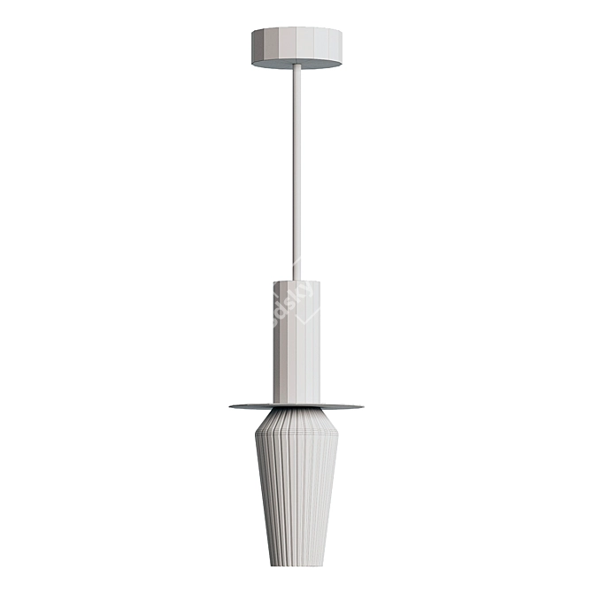 Opulent Gold Opaque Pendant Light 3D model image 3