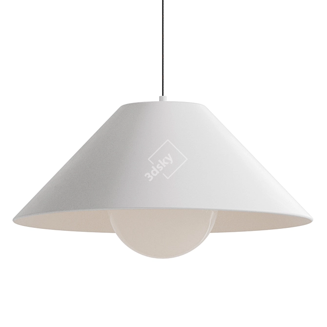 Crafted Metal and Glass Chandelier. 3D model image 3