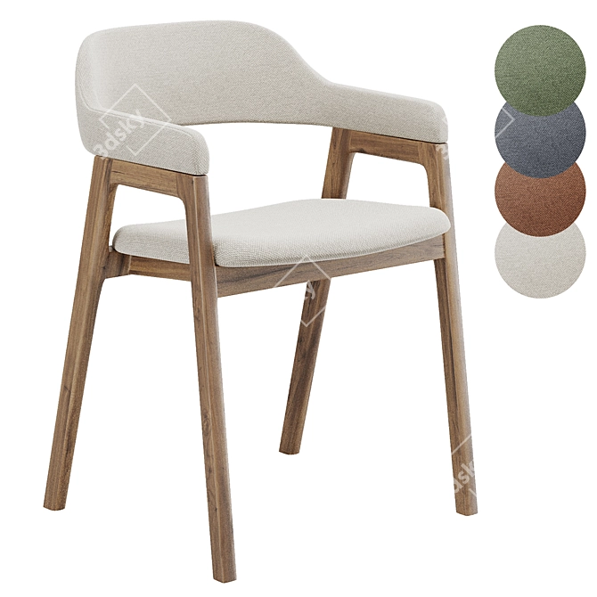 Modern Abilene Dining Armchair 3D model image 1