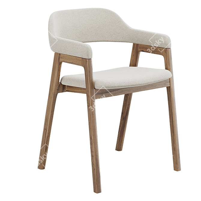 Modern Abilene Dining Armchair 3D model image 2