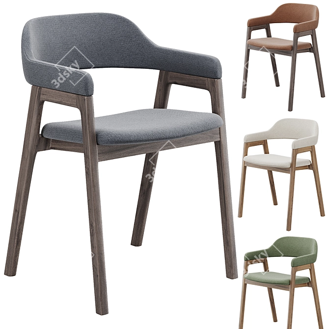 Modern Abilene Dining Armchair 3D model image 4