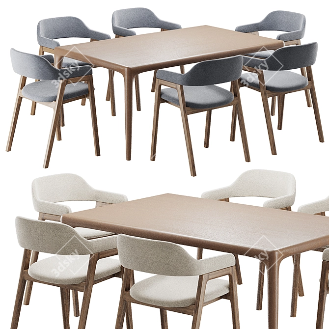 Modern Dining Set 2016 décor 3D model image 1