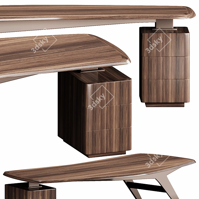 Sleek and Modern Dining Table 3D model image 3