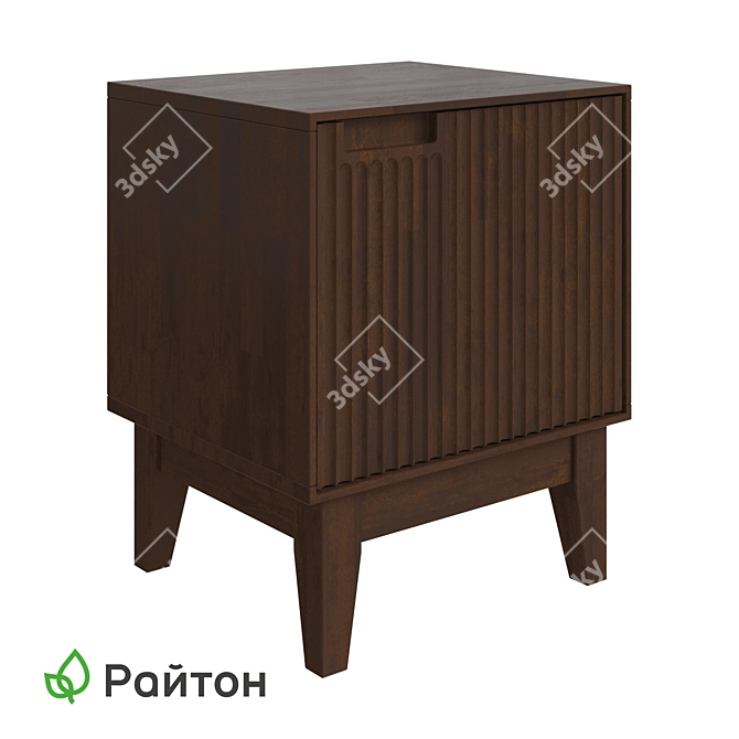 Ergonomic Tempo Bedside Nightstand 3D model image 2