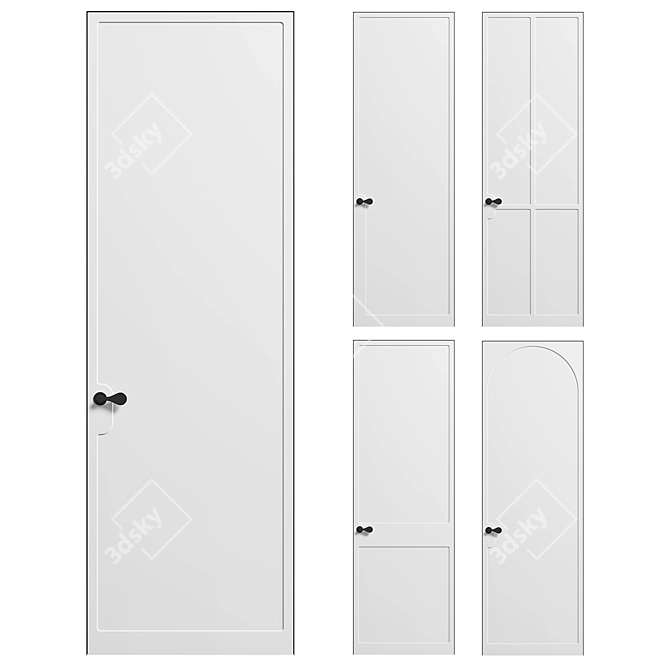 Sleek and Modern Volhovec Doors 3D model image 3