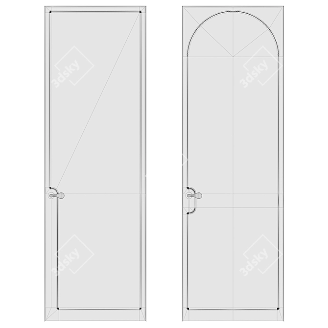 Sleek and Modern Volhovec Doors 3D model image 1