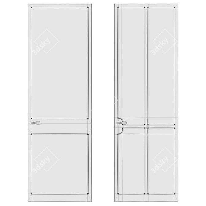 Sleek and Modern Volhovec Doors 3D model image 2