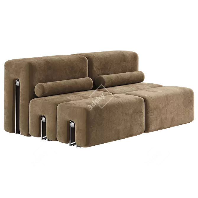 Luxury Living 2-Seater Sofa 3D model image 3