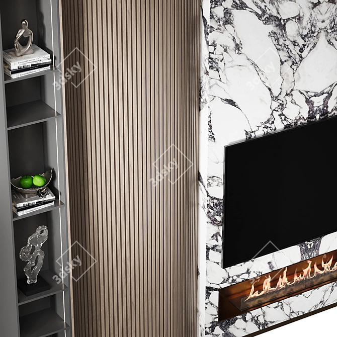 Modern TV Wall Mount Stand 3D model image 5