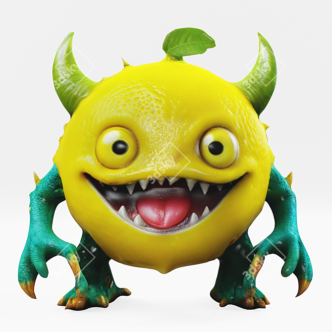 Lemon Monster Figurines 3D model image 4