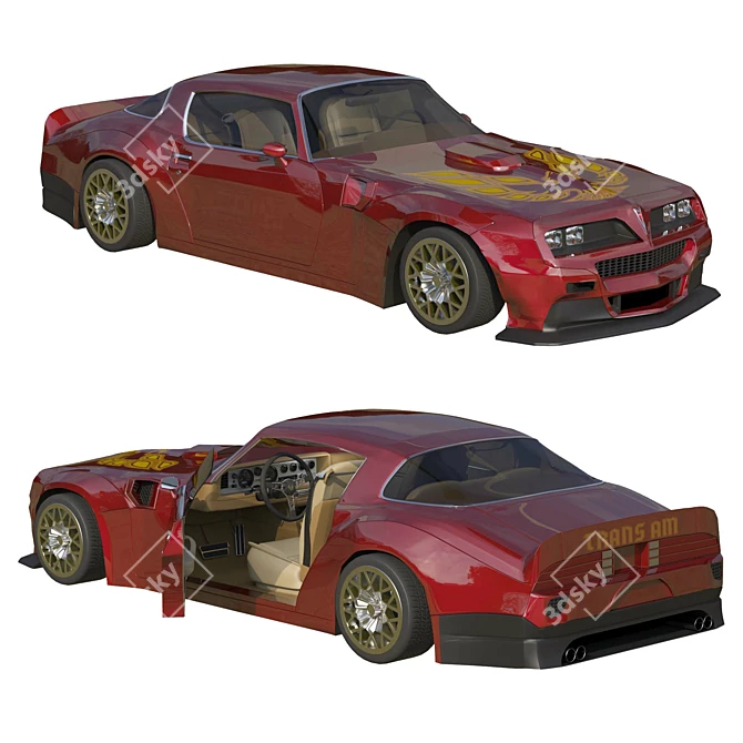 77 Pontiac Firebird Wide Kit 3D model image 1