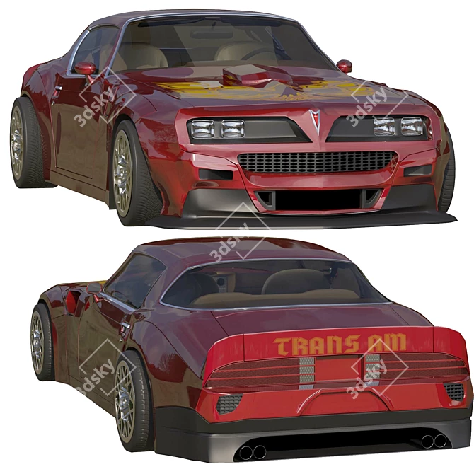 77 Pontiac Firebird Wide Kit 3D model image 3