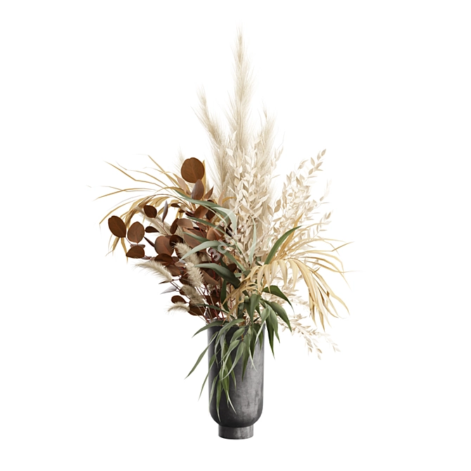 Elegant Pampas Vase Bouquet 3D model image 6