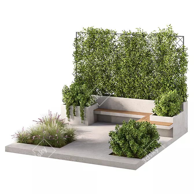 Elevated Rooftop Garden Oasis 3D model image 1