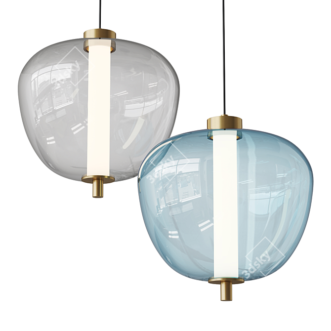 Ravi Glass Pendant Light Fixture 3D model image 1