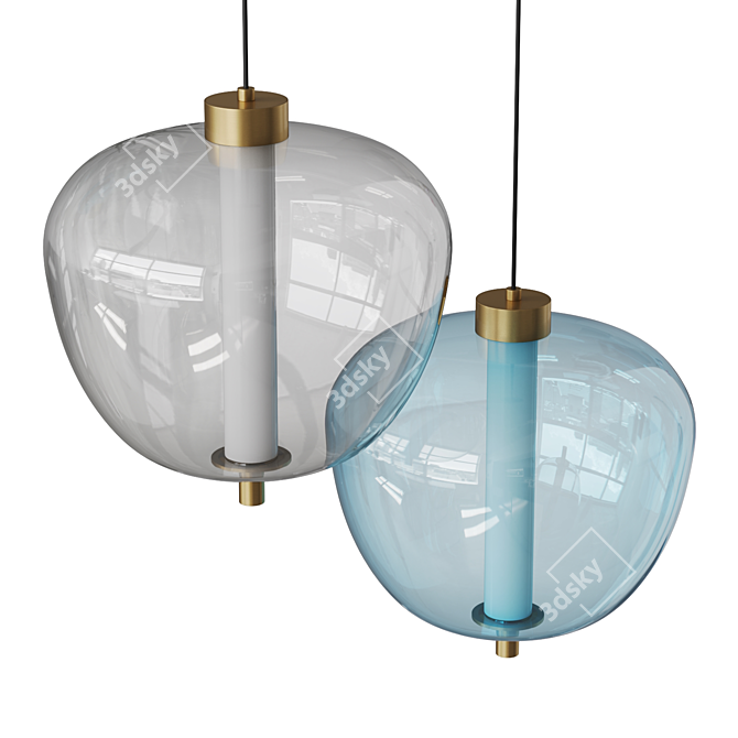 Ravi Glass Pendant Light Fixture 3D model image 2